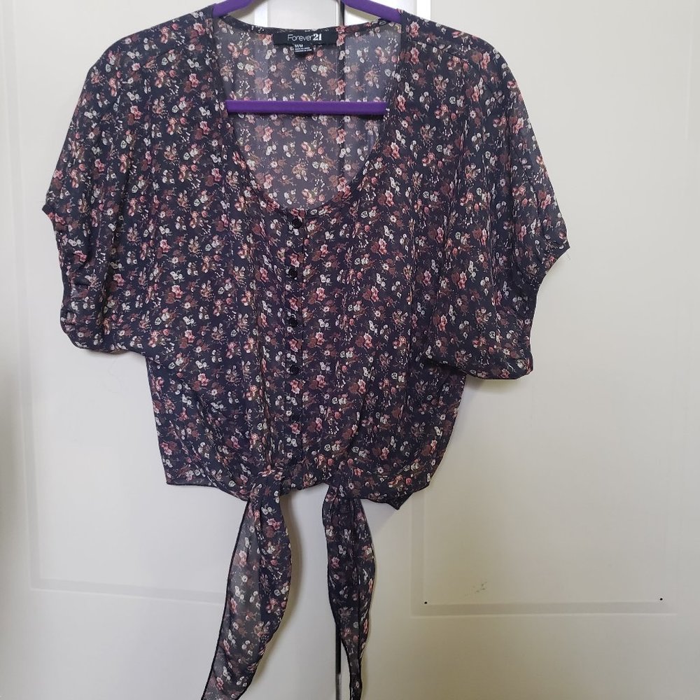 Sheer Forever 21 Floral Top